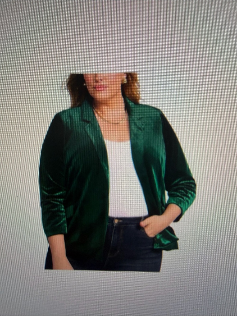 Skies Are Blue Emerald Green Velvet Blazer